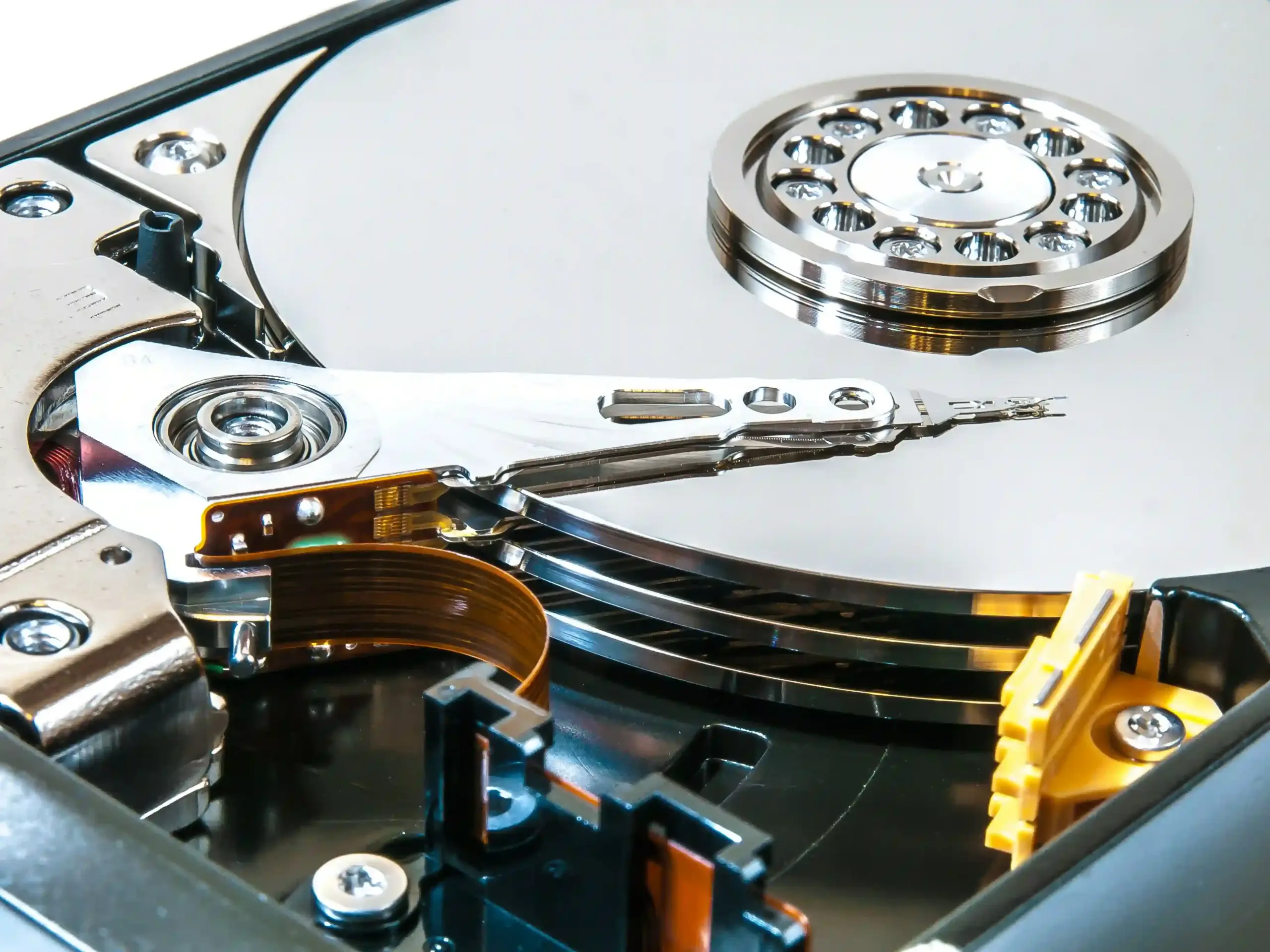 a close up of a hard drive