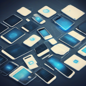 Smartphone e tablet aziendali collegati a uno scudo di protezione centrale
